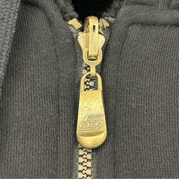 Pro 5 Five Pro Club Black Full Zip Sherpa Heavyweight Hoodie Sweatshirt Men’s - Picture 3 of 16